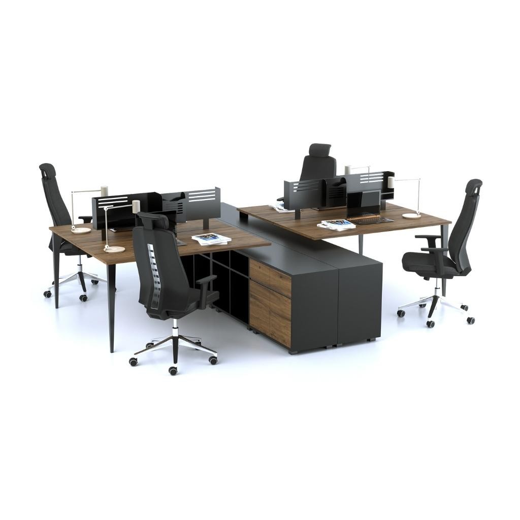 Fantastik Dörtlü Workstation Masa